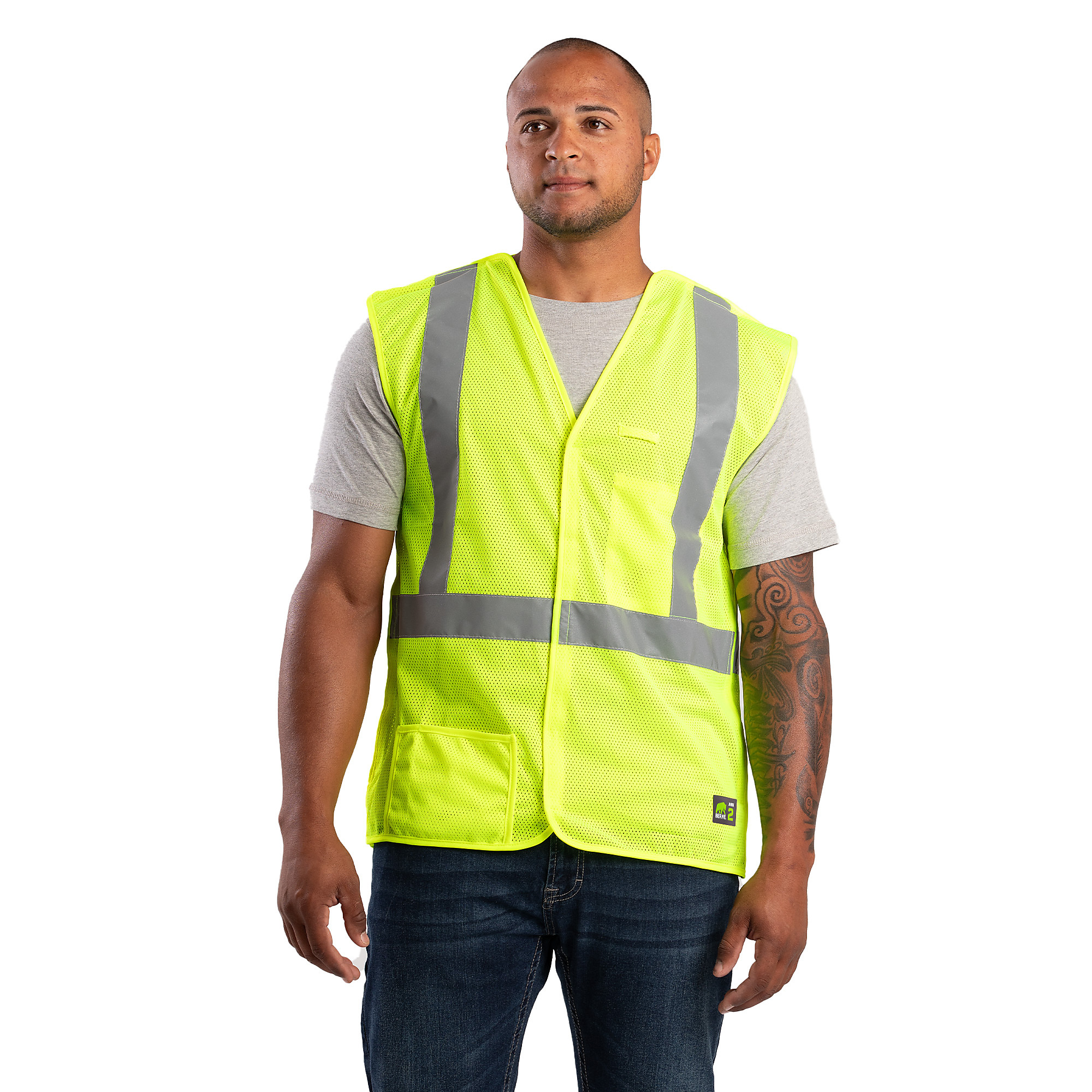 Berne Men's Class 2 High Visibility Safety Vest